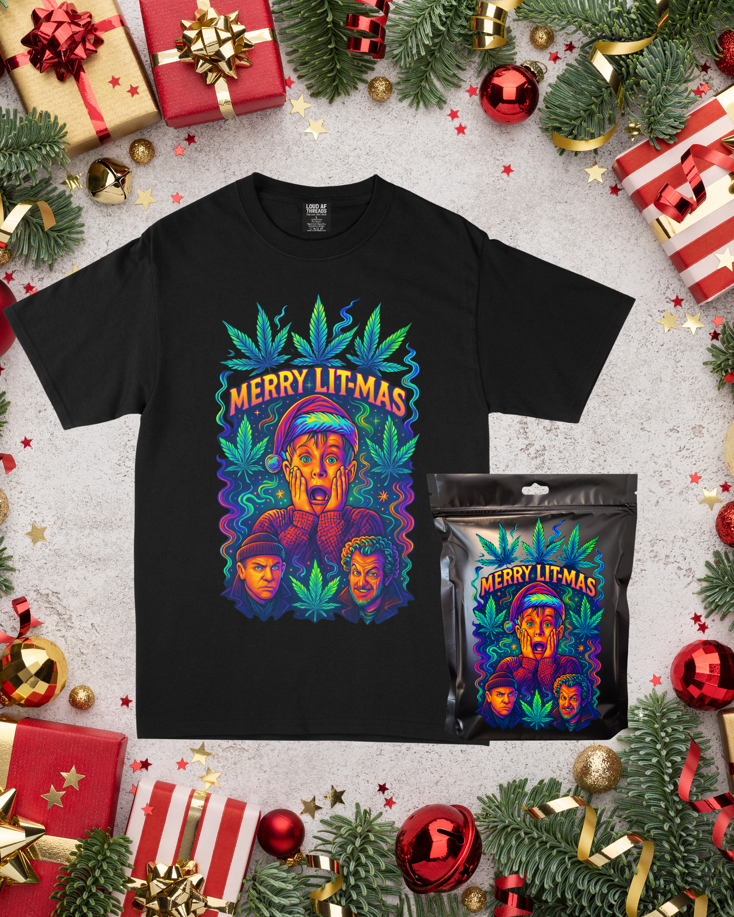 New Arrival - Home Alone and Highly Baked Unisex Tee (Collectible Bag Included)